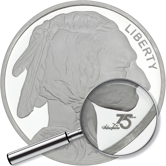 1949-2024 SilverTowne 75 Years Buffalo Replica 1oz .999 Silver Medallion