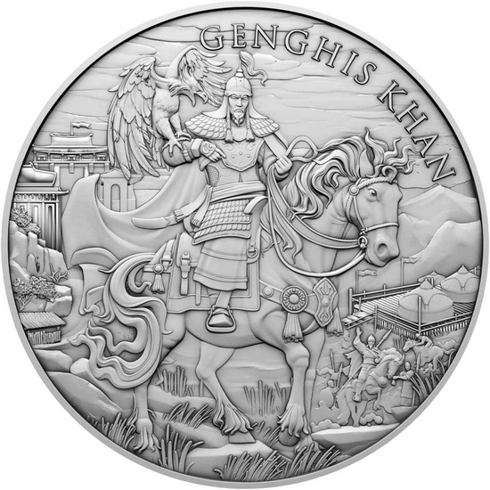Genghis Kahn Legendary Warriors Series 1oz .999 Silver Medallion