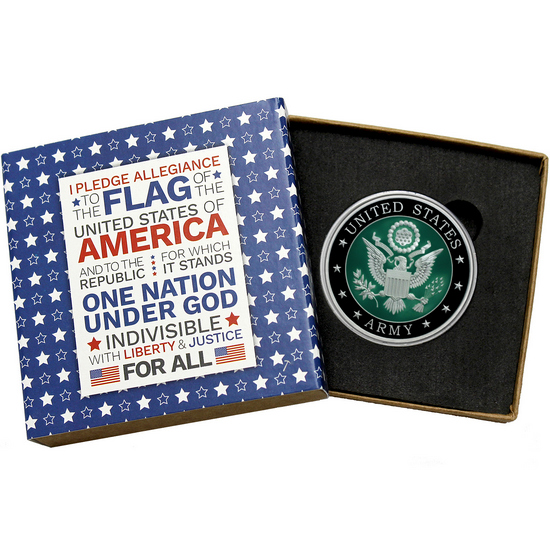 US Army Officially Licensed 1oz .999 Silver Medallion Enameled in Gift Box