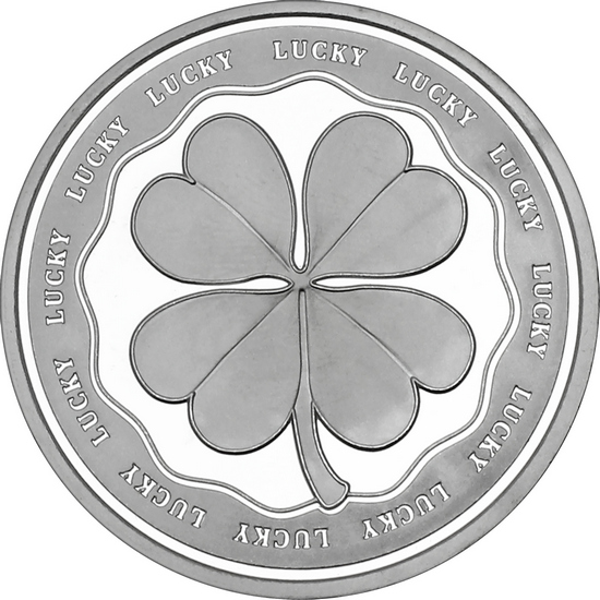 Lucky Four Leaf Clover 1oz .999 Silver Medallion in Gift Box Lucky Four Leaf Clover 1oz .999 Silver Medallion in Gift Box