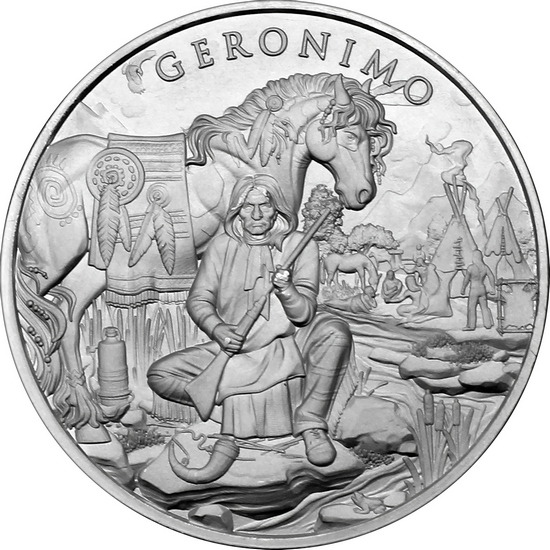 Geronimo Legendary Warriors Series 1oz .999 Silver Medallion Geronimo Legendary Warriors Series 1oz .999 Silver Medallion