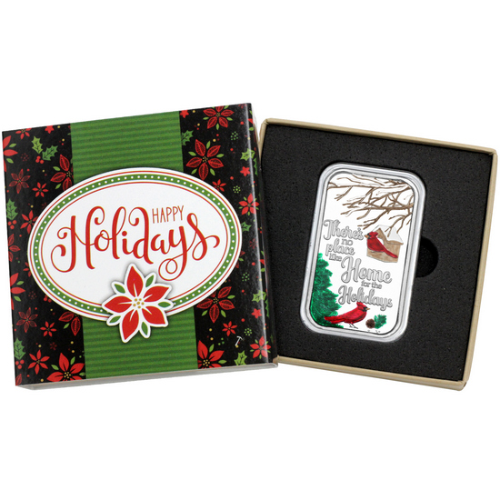 2025 No Place Like Home Cardinals 1oz .999 Silver Bar Enameled in Gift Box