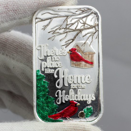 2025 No Place Like Home Cardinals 1oz .999 Silver Bar Enameled in Gift Box