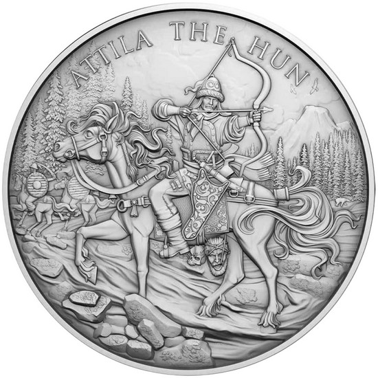 Attila The Hun Legendary Warriors Series Silver 1oz .999 Medallion