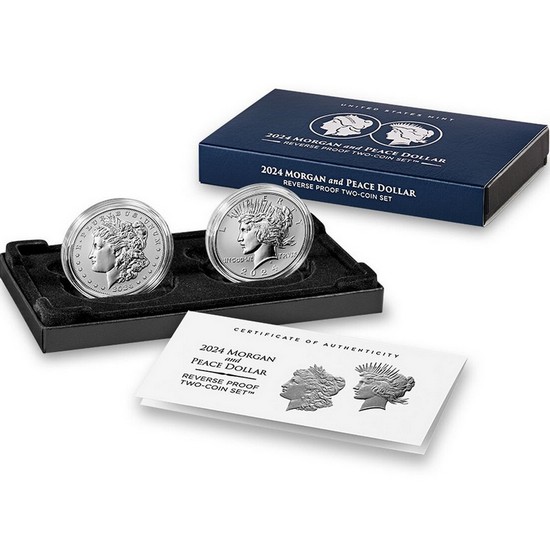 2024 S Morgan and Peace Silver Dollar Set in OGP