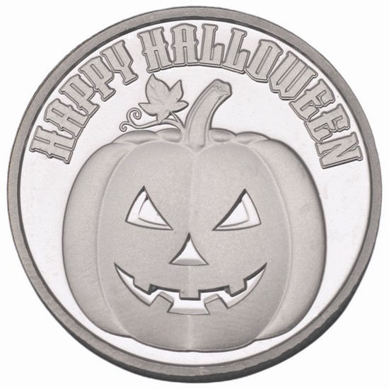 Halloween Pumpkin .999 Silver 1/2oz Medallion Halloween Pumpkin .999 Silver 1/2oz Medallion