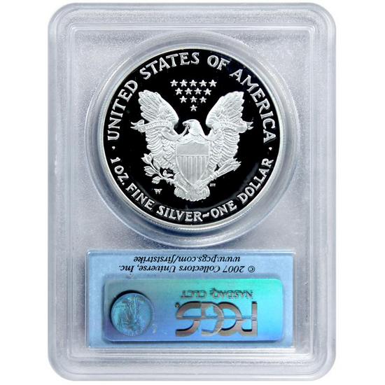 2007 W Silver American Eagle PR69 DCAM FS PCGS Flag Label 2007 W Silver American Eagle PR69 DCAM FS PCGS Flag Label