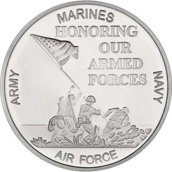 Honoring Our Armed Forces 1oz .999 Silver Medallion in Close Up