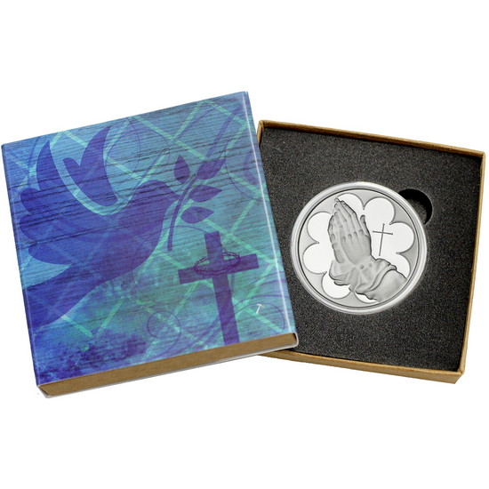 Praying Hands 1oz .999 Silver Medallion in Gift Box