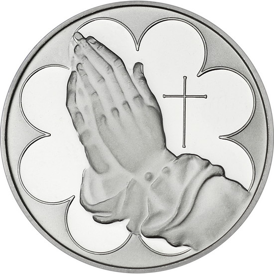 Praying Hands 1oz .999 Silver Medallion in Gift Box