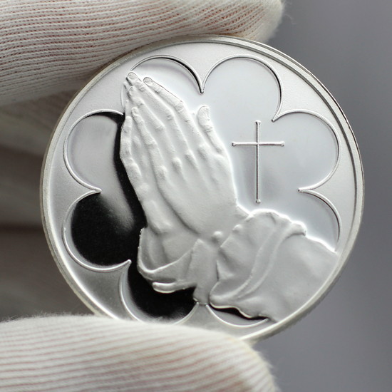 Praying Hands 1oz .999 Silver Medallion in Gift Box