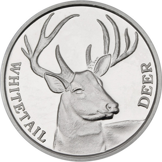 Whitetail Deer 1oz .999 Silver Medallion in Gift Packaging