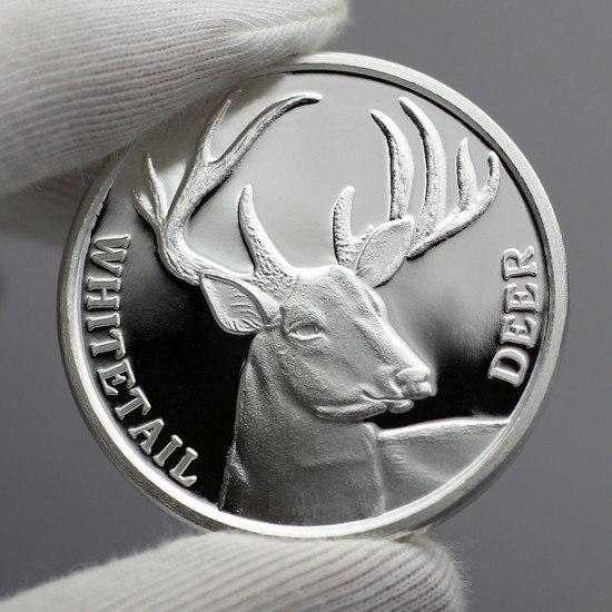 Whitetail Deer 1oz .999 Silver Medallion
