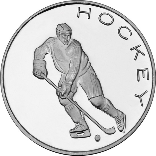 Hockey 1oz .999 Silver Medallion in Gift Box Hockey 1oz .999 Silver Medallion in Gift Box