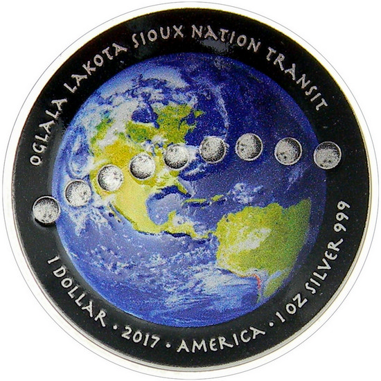 2017 1 oz Silver Solar Eclipse Curved Coin