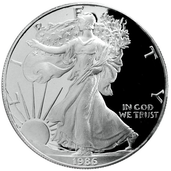 1986 S Silver American Eagle PF