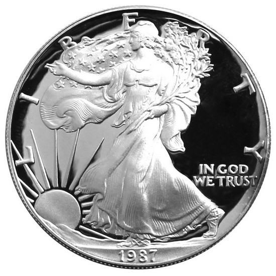 1987 S Silver American Eagle PF