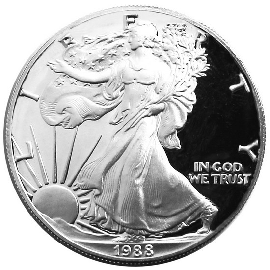 1988 S Silver American Eagle PF