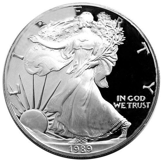 1989 S Silver American Eagle PF