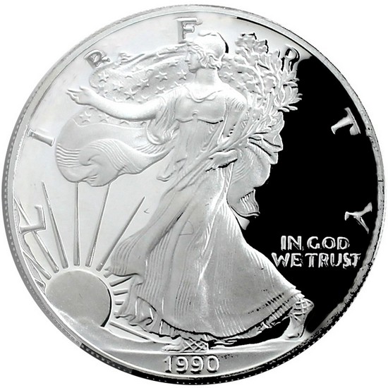 1990 S Silver American Eagle PF