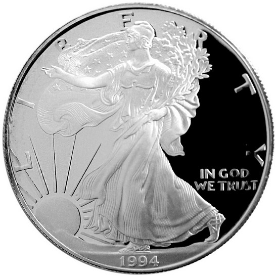 1994 P Silver American Eagle PF