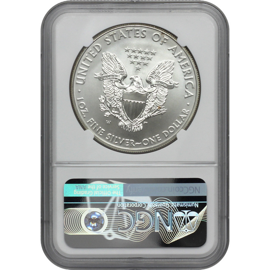 2011 W Silver American Eagle MS69 Burnished NGC Brown Label