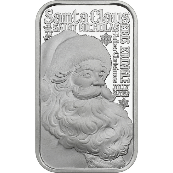 2025 Santa Claus Nicknames 1oz .999 Silver Bar in Gift Box 2025 Santa Claus Nicknames 1oz .999 Silver Bar in Gift Box