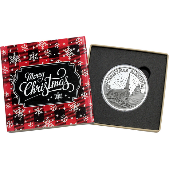 2020 Community Christmas Tree Lighting Celebration 1oz .999 Silver Medallion in Gift Box