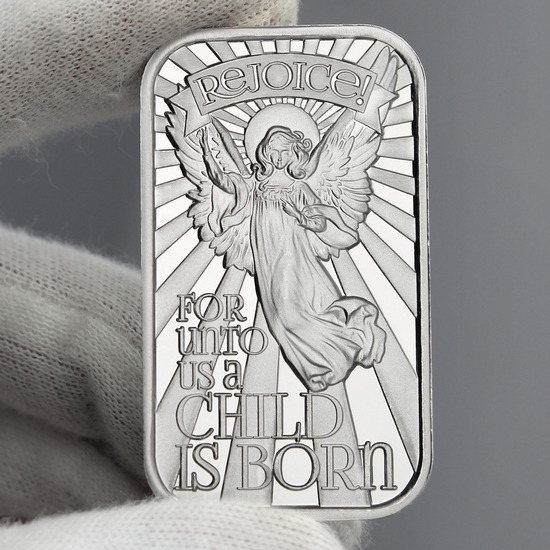 2019 All is Calm All is Bright Angel 1oz .999 Silver Medallion in Gift Packaging