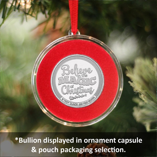 Christmas 1/2oz Silver Displayed in Ornament Stocking