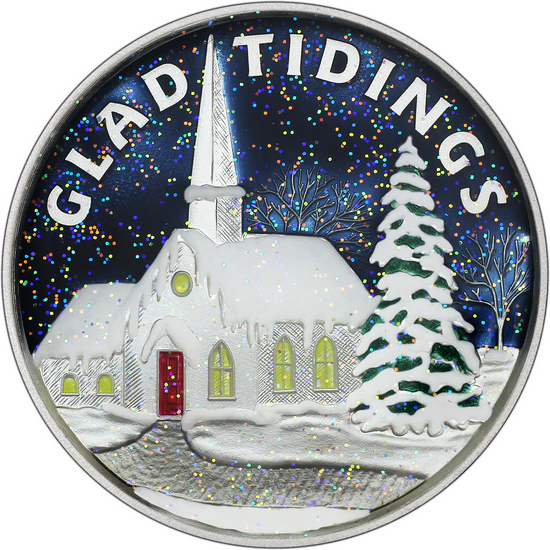 2025 Glad Tidings Country Church 1oz .999 Silver Medallion Enameled in Gift Box 2025 Glad Tidings Country Church 1oz .999 Silver Medallion Enameled in Gift Box
