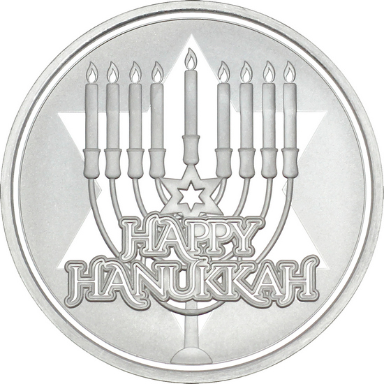 2025 Happy Hanukkah 1oz .999 Silver Medallion in Gift Box 2025 Happy Hanukkah 1oz .999 Silver Medallion in Gift Box