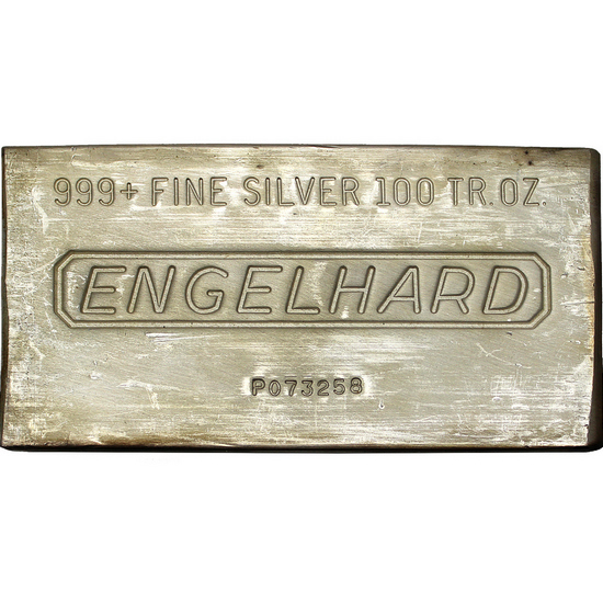100oz .999 Silver Engelhard Bar - Secondary Market