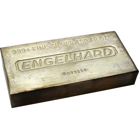 100oz .999 Silver Engelhard Bar - Secondary Market 100oz .999 Silver Engelhard Bar - Secondary Market