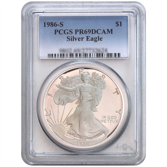 1986 S Silver American Eagle PR69 DCAM PCGS