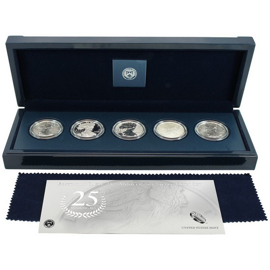 2011 Silver American Eagle 25th Anniversary 5pc Set in OGP