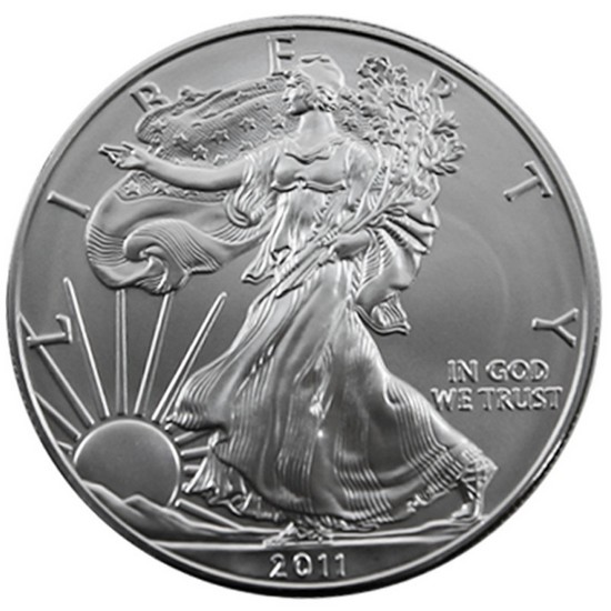 2011 W Silver American Eagle Burnished BU in OGP