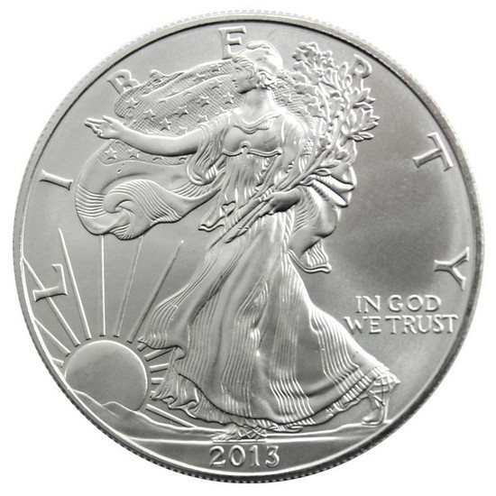 2013 W Silver American Eagle Burnished BU