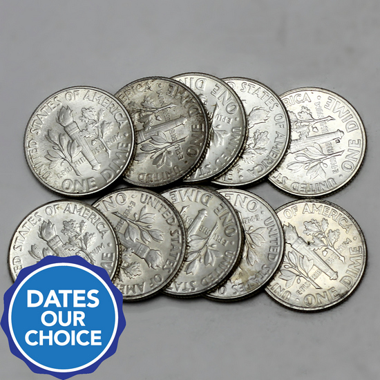 10pc BU Silver Roosevelt Dime Dates Our Choice 10pc BU Silver Roosevelt Dime Dates Our Choice