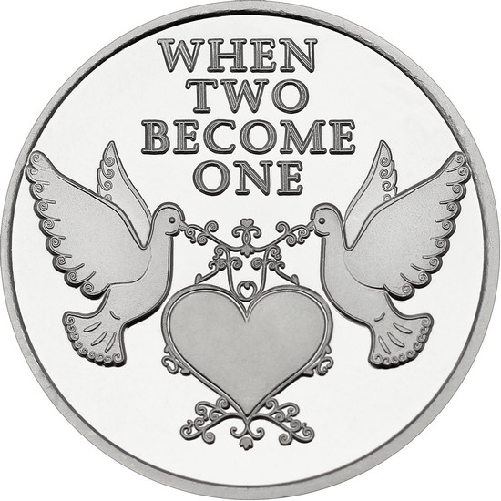 When Two Become One Doves 1oz .999 Silver Medallion Dated 2025 in Gift Box When Two Become One Doves 1oz .999 Silver Medallion Dated 2025 in Gift Box