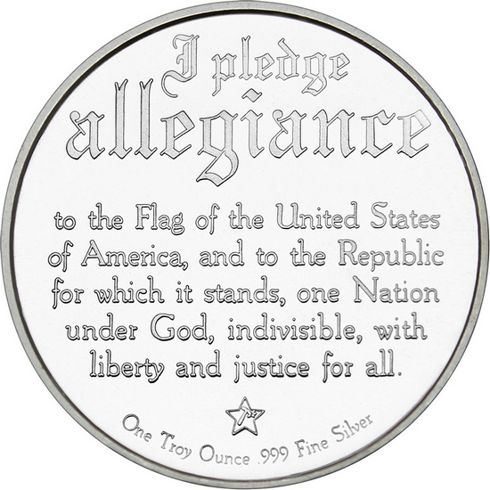 Pledge of Allegiance 1oz .999 Silver Medallion Back