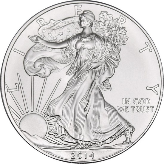 2014 W Silver American Eagle Burnished BU