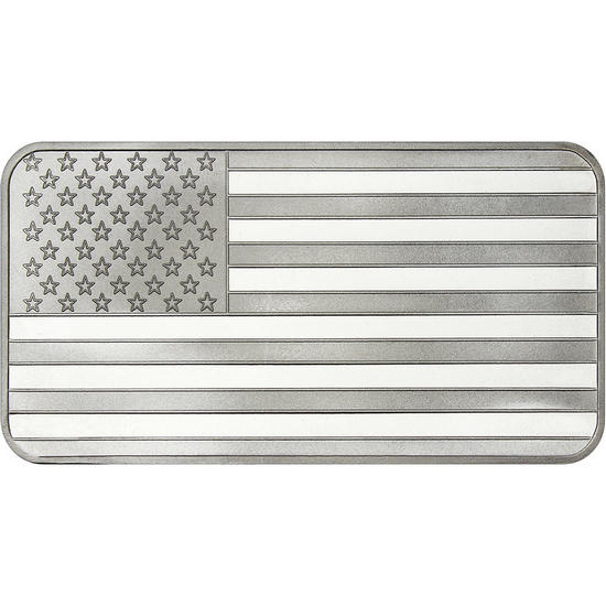 American Flag 10oz .999 Silver Bar