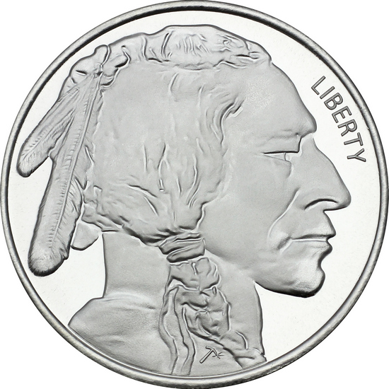 Buffalo Replica 5oz .999 Silver Medallion