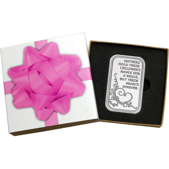 Forever Hearts Silver Bar in Custom Packaging