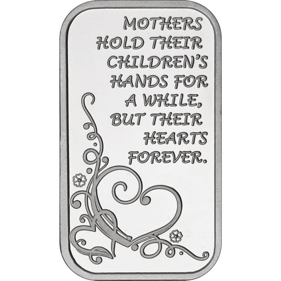 Mothers Forever Hearts 1oz .999 Silver Bar in Gift Box