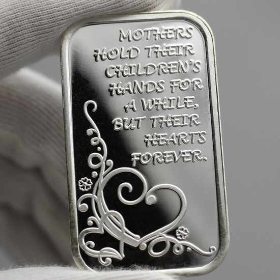 Mothers Forever Hearts 1oz .999 Silver Bar in Gift Box