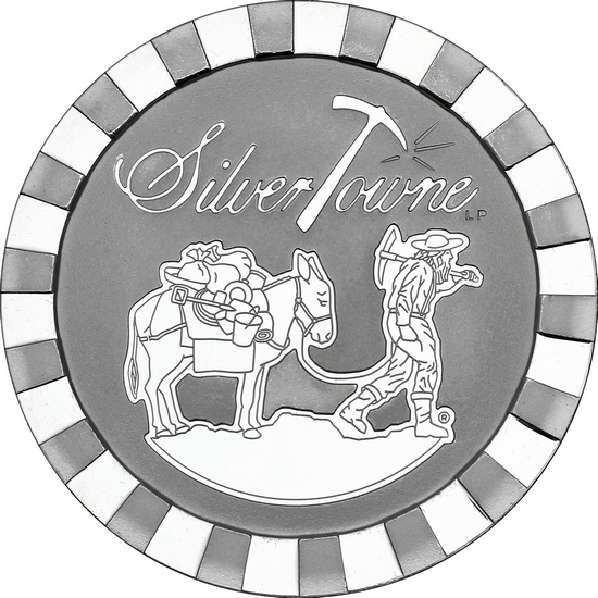 SilverTowne Stackables™ Trademark Prospector 5oz .999 Silver Medallion SilverTowne Stackables™ Trademark Prospector 5oz .999 Silver Medallion