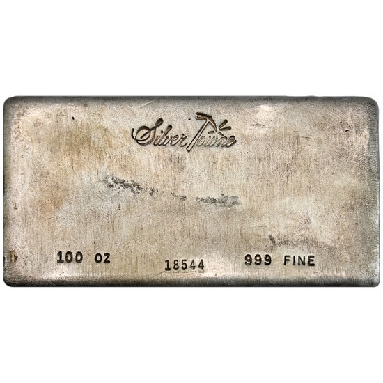 SilverTowne Trademark Poured 100oz .999 Silver Bar - Secondary Market