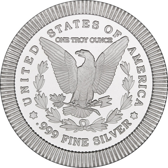 Morgan Dollar Replica Stackables 1oz .999 Silver Medallion Morgan Dollar Replica Stackables 1oz .999 Silver Medallion